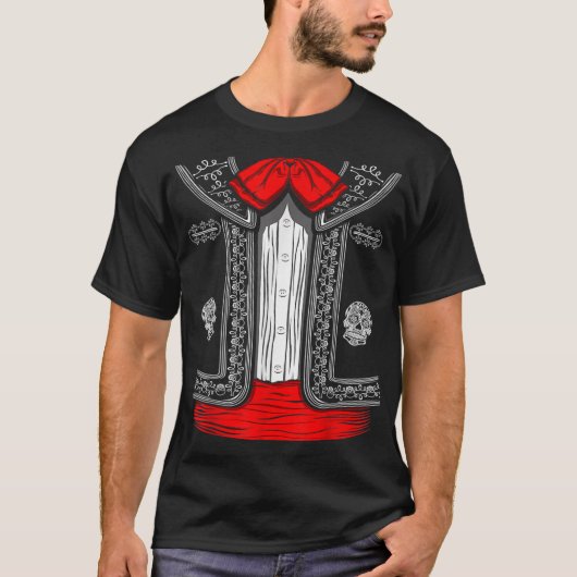 Mariachi Charro Mexican Cinco de Mayo Kostüm T-Shirt (Vorderseite)