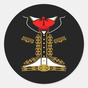 Mariachi Charro Mexikanisches Kostüm für Cinco de  Runder Aufkleber