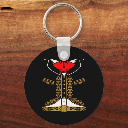 Mariachi Charro Mexikanisches Kostüm für Cinco de Schlüsselanhänger (Vorderseite)
