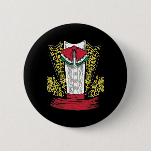 Mariachi Charro Mexikanisches Kostüm für Dia de Lo Button