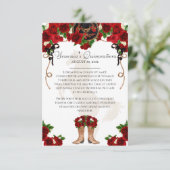 Mariachi Charro Rote Rose Quinceanera Info Begleitkarte (Stehend Vorderseite)