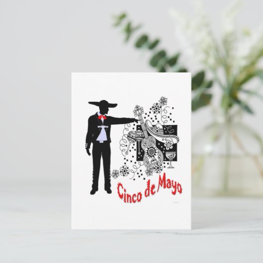 Mariachi-Cinco de Mayo Postkarte (Stehend Vorderseite)