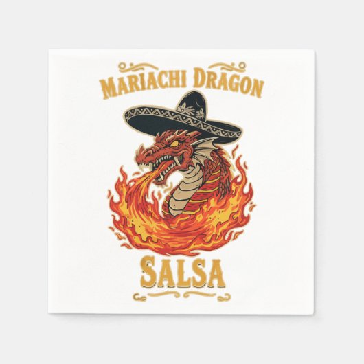 Mariachi-Drachen-Salsa Serviette (Vorderseite)