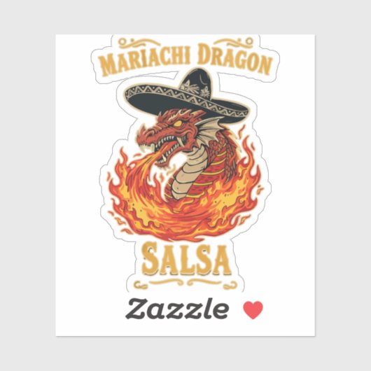 Mariachi Dragon Salsa Aufkleber (Blatt)