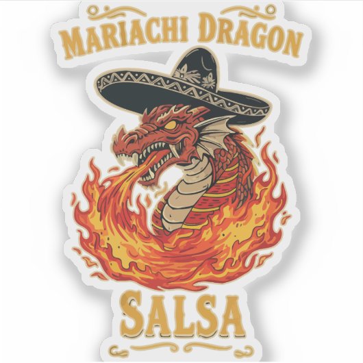 Mariachi Dragon Salsa Aufkleber (Vorderseite)