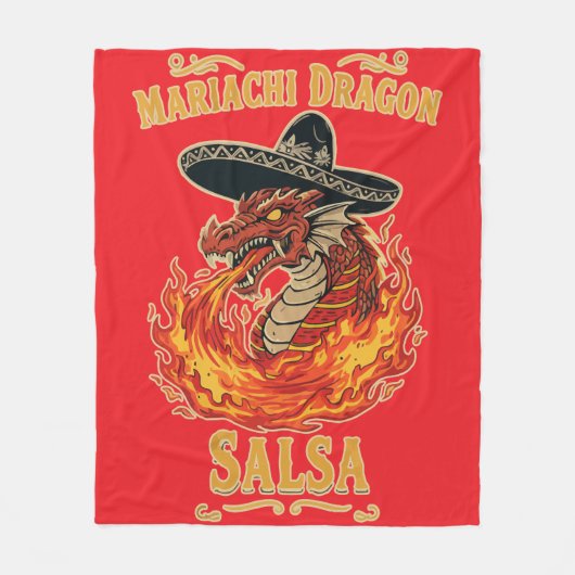 Mariachi Dragon Salsa Fleecedecke (Vorderseite)