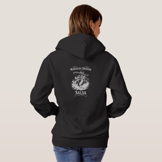 Mariachi Dragon Salsa Hoodie (Schwarz voll)