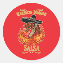 Mariachi Dragon Salsa Runder Aufkleber