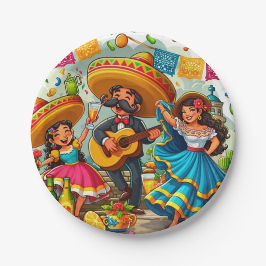 Mariachi Fiesta  Pappteller (Vorderseite)