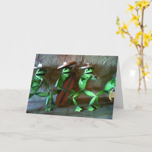 MARIACHI FROGS FREUT SICH 50. VON DER GRUPPE KARTE (Gelbe Blume)