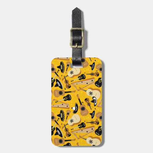 Mariachi Instruments Muster Gepäckanhänger (Vorderseite vertikal)