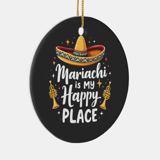 Mariachi ist mein Happy Place Mexico Music Saxopho Keramik Ornament (Rechts)
