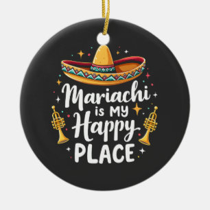 Mariachi ist mein Happy Place Mexico Music Saxopho Keramik Ornament