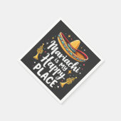 Mariachi ist mein Happy Place Mexico Music Saxopho Serviette (Ecke)