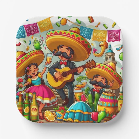 Mariachi Pappteller (Vorderseite)