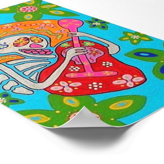 Mariachi Serenade Skeleton Poster (Ecke)