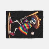 Mariachi Skeleton Baseball Cinco De Mayo Mexican S Fleecedecke (Vorderseite (Horizontal))