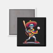 Mariachi Skeleton Baseball Cinco De Mayo Mexican S Magnet (Vorderseite/Rückseite)