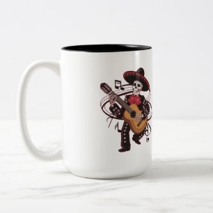 Mariachi Skeleton Groove Zweifarbige Tasse