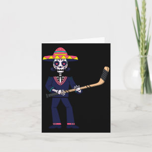 Mariachi spielt Eishockey Dia De Los Muertos Karte