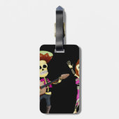 Mariachi-Tanzen-Paar-Tag der Toten Gepäckanhänger (Rückseite vertikal)