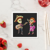 Mariachi tanzend Couple Day of the Dead Serviette (Beispiel)
