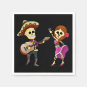 Mariachi tanzend Couple Day of the Dead Serviette (Vorderseite)