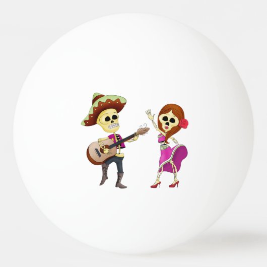 Mariachi tanzend Couple Day of the Dead Tischtennisball (Vorderseite)