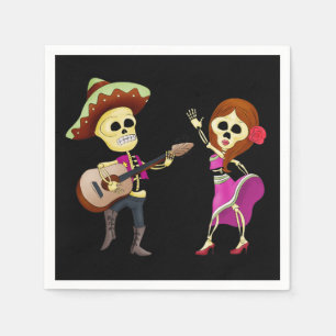 Mariachi Tanzendes Paar Tag der Toten Serviette