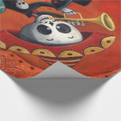 Mariachi-Trio Dia de Los Muertos Skeleton Geschenkpapier (Ecke)