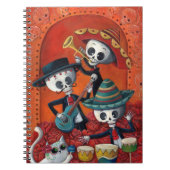 Mariachi-Trio Dia de Los Muertos Skeleton Notizblock (Vorderseite)
