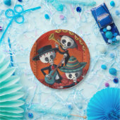Mariachi-Trio Dia de Los Muertos Skeleton Pappteller (Party)