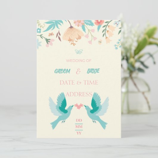 Mariage-Einladung Einladung (Stehend Vorderseite)