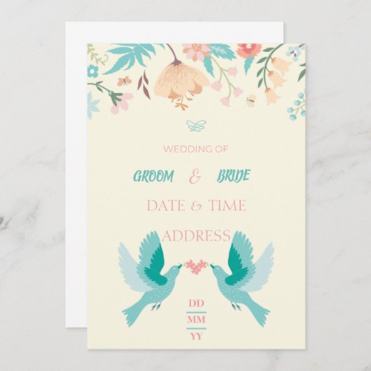 Mariage-Einladung Einladung (Vorne/Hinten)