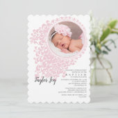 Mariah Baptism Foto Einladung (Stehend Vorderseite)