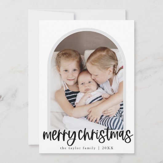 MARIAH Black Arch Family Foto Frohe Weihnachten (Vorderseite)