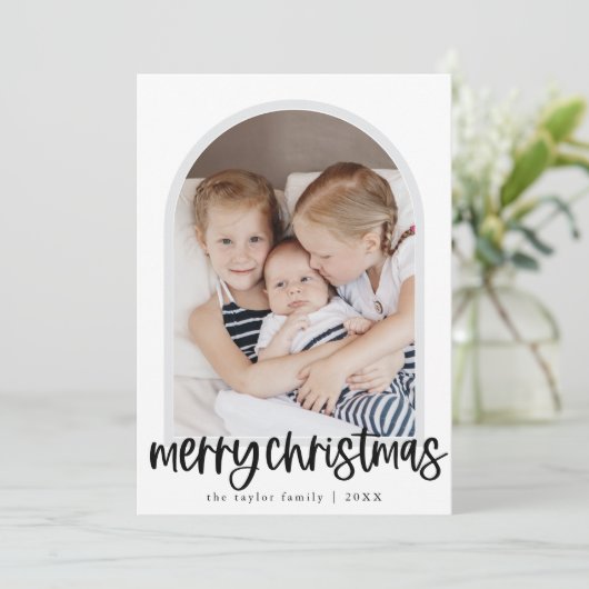 MARIAH Black Arch Family Foto Frohe Weihnachten (Stehend Vorderseite)