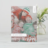 MARIAH Black Easy Modern Family Foto Weihnachten (Stehend Vorderseite)