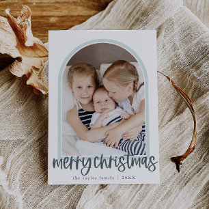 MARIAH Blue Arch Family Foto Frohe Weihnachten