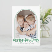 MARIAH Green Arch Family Foto Frohe Weihnachten (Stehend Vorderseite)