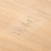Mariah Minimal Elegant Wedding Acryleinladungen (Ablage )