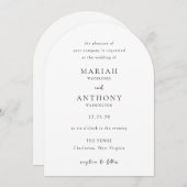 Mariah Minimal Elegant Wedding Einladung (Vorne/Hinten)