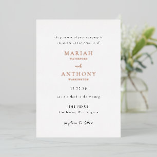 Mariah Minimal Elegant Wedding Folieneinladung
