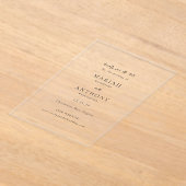 Mariah Minimal Elegant Wedding Save the Date Acryleinladungen (Ablage )