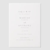 Mariah Minimal Elegant Wedding Save the Date Pergament Einladungen (Vorderseite)