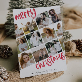 MARIAH Red Unique Fun Family Multi Foto Weihnachte Feiertagskarte