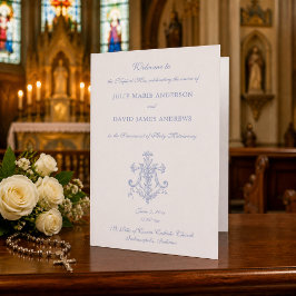 Marian Blue Cross Katholic Wedding Program