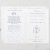 Marian Blue Cross Katholic Wedding Program (Vorne/Hinten)