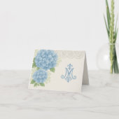 Marian Blue Hydrangea und Lace Katholic Notecard Dankeskarte (Vorderseite)