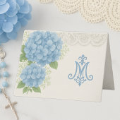 Marian Blue Hydrangea und Lace Katholic Notecard Dankeskarte